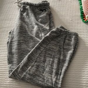 Pink full length grey sweatpants